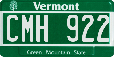 VT license plate CMH922