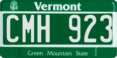 VT license plate CMH923