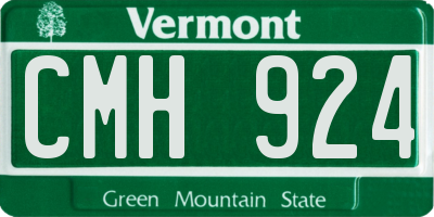 VT license plate CMH924