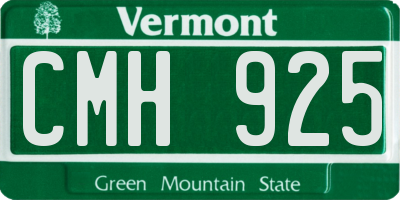 VT license plate CMH925