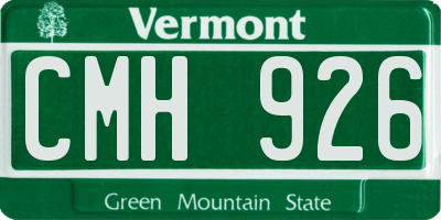 VT license plate CMH926