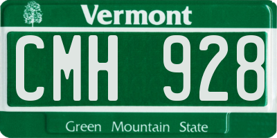 VT license plate CMH928