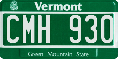 VT license plate CMH930