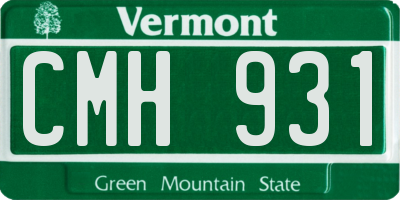 VT license plate CMH931