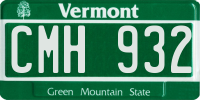 VT license plate CMH932