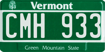 VT license plate CMH933