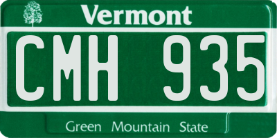 VT license plate CMH935