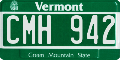 VT license plate CMH942