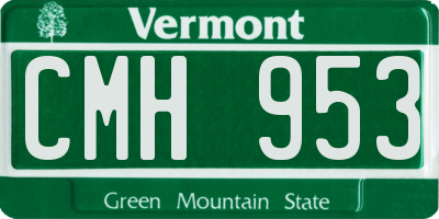 VT license plate CMH953