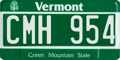 VT license plate CMH954