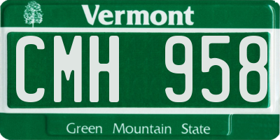 VT license plate CMH958