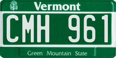 VT license plate CMH961