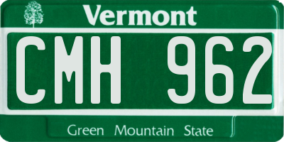 VT license plate CMH962