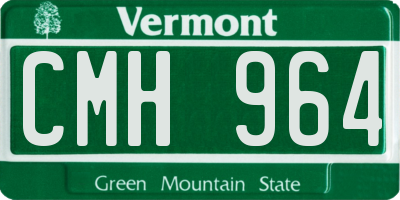 VT license plate CMH964