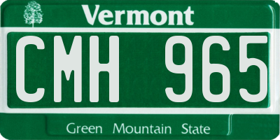VT license plate CMH965