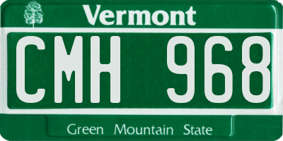 VT license plate CMH968