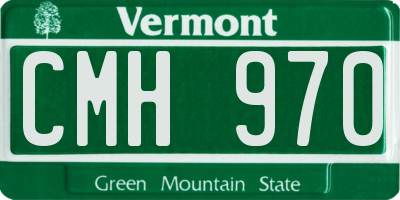 VT license plate CMH970