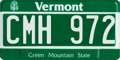 VT license plate CMH972