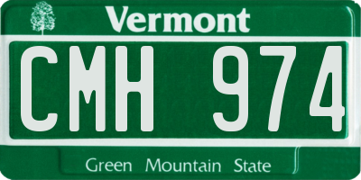 VT license plate CMH974