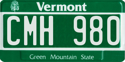 VT license plate CMH980