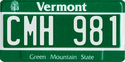VT license plate CMH981