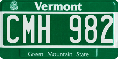 VT license plate CMH982