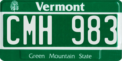 VT license plate CMH983
