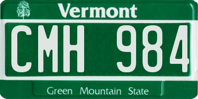VT license plate CMH984
