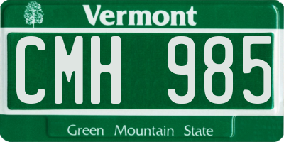 VT license plate CMH985