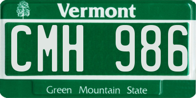 VT license plate CMH986