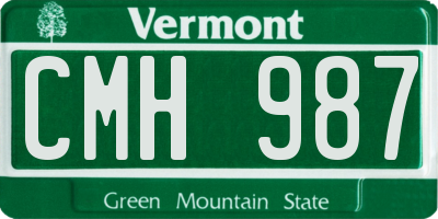 VT license plate CMH987