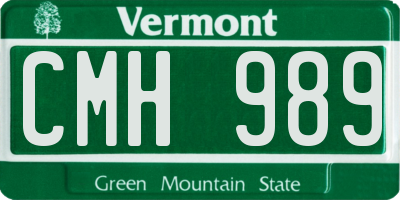 VT license plate CMH989