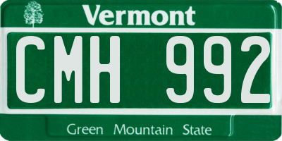 VT license plate CMH992
