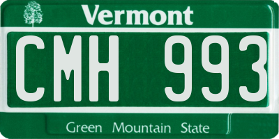 VT license plate CMH993