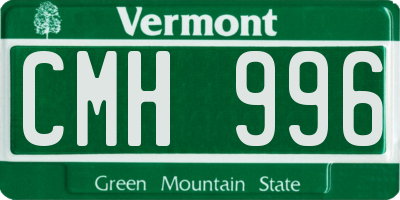 VT license plate CMH996