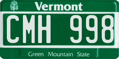 VT license plate CMH998