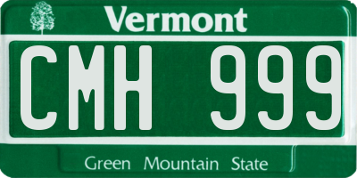 VT license plate CMH999