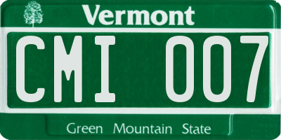 VT license plate CMI007
