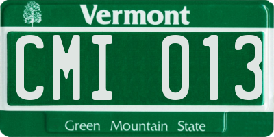 VT license plate CMI013