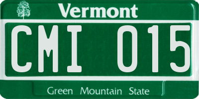 VT license plate CMI015