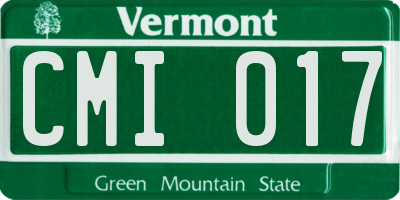 VT license plate CMI017