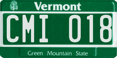 VT license plate CMI018