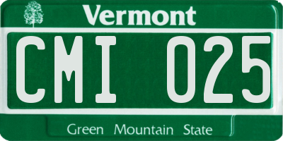VT license plate CMI025