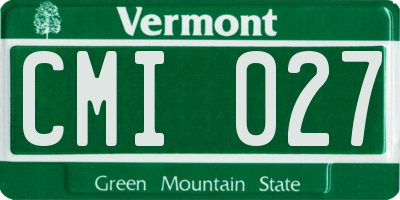 VT license plate CMI027