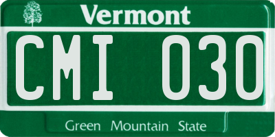 VT license plate CMI030