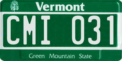 VT license plate CMI031