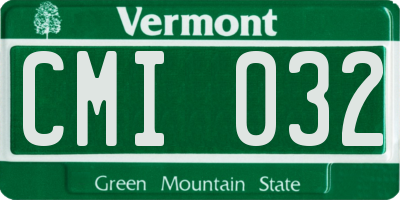 VT license plate CMI032