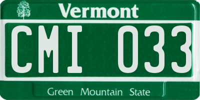 VT license plate CMI033
