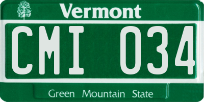 VT license plate CMI034