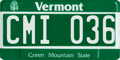 VT license plate CMI036